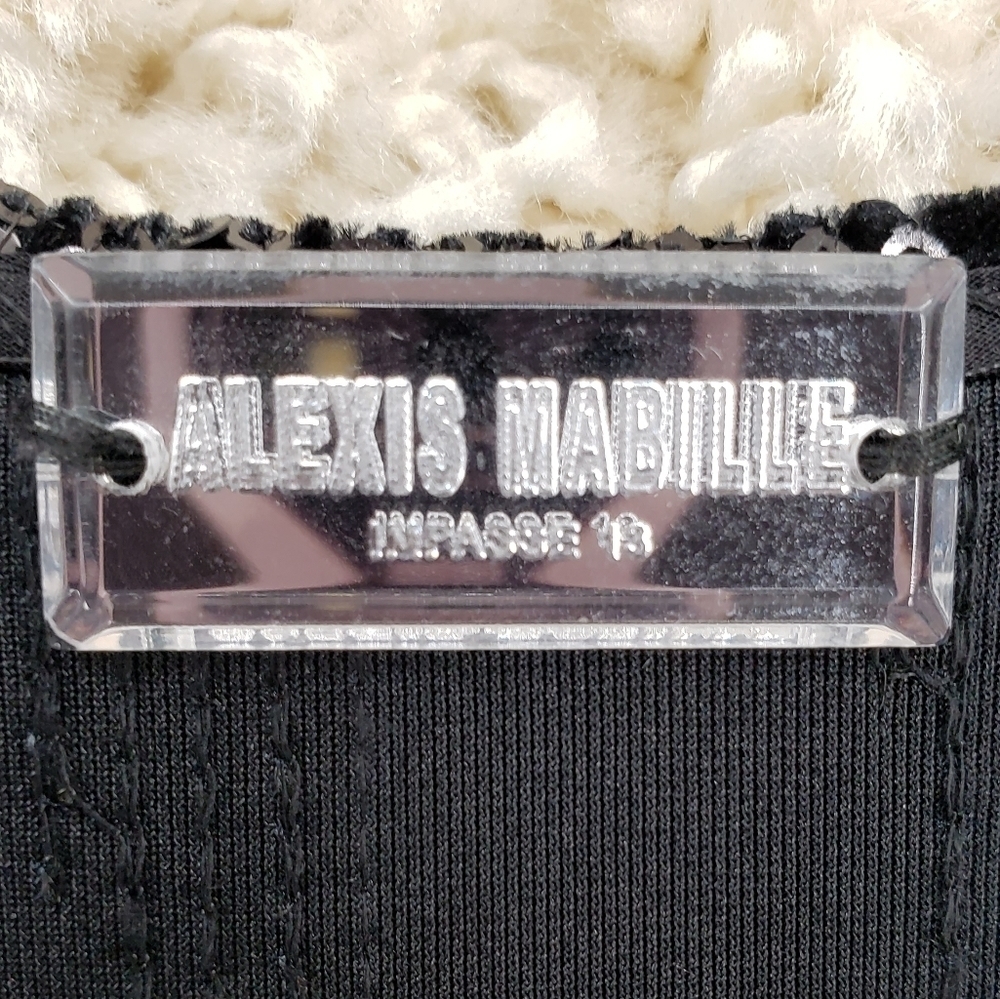 ALEXIS Mabille Impasse 13 Women FR 38 US 6 black tank top velvet sequins luxury - Picture 3 of 12